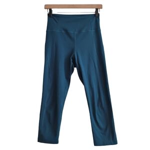 Girlfriend Collective Dark Teal Cropped High Rise Compressive Leggings